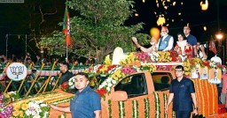 PM Modi holds mega roadshow in Varanasi on eve of filing nomination